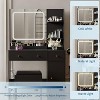 Vanity Desk with Mirror and Lights,Power Outlet,Makeup Vanity Table Set with Storage Drawers Shelves Cabinet& Chair - 4 of 4