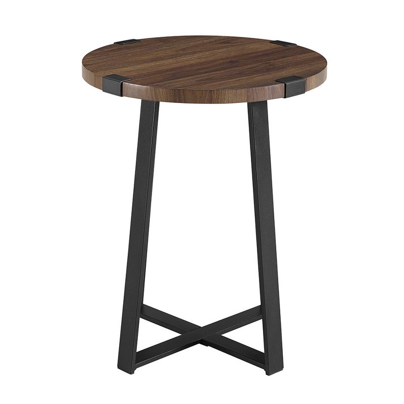 Wrightson Urban Industrial Faux Wrap Leg Round Side Table - Saracina Home, 4 of 20