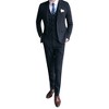 Cloudstyle Mens 3 Piece Stripe Suit Set Center Vent 2 Button Tux Blazer Jacket Vest Trousers - 2 of 4