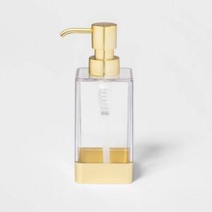 Square Soap/Lotion Dispenser Gold/Clear - Room Essentials , Gold Clear