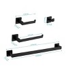 ChicFurnit Bathroom Towel Holder 9 Piece Set for Stylish and Efficient Home Organization, Black, 24"*4"*4" - 3 of 4