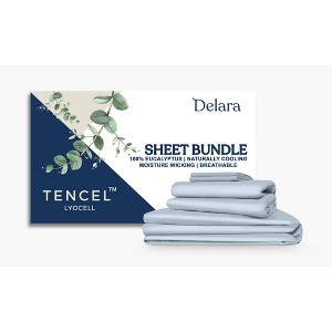 Delara 100% Eucalyptus Lyocell Tencel Bedding Sheet Bundle, Super Soft, Silky, Smooth & Breathable, Cool Bedding Set - 1 of 4