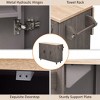 51.2" Geometric Twill Stripe Textured Design Kitchen Island on Wheels, with Drop Leaf, Internal Storage Rack and Towel Rack, for Kitchen - 4 of 4