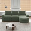 Modern Curved Chenille Sectional Sofa with Chaise Lounge, Convertible L-Shaped 3-Seat Modular Couch for Living Room & Bedroom–The Pop Home - 2 of 4