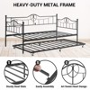 coucheta Daybed with Trundle,Day Bed &Pull Out Trundle Set,Metal Sofa Bed Frame with Steel Slat Support, Space-Saving - 4 of 4