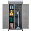 Okak Storage Cabinet with Potting Bench, Kitchen Cabinet with 2 Doors and 2 Shelves, Tall Cabinet for Living Room, Dining Room, Kitchen, Grey - 4 of 4
