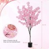 Costway 6.5 FT 1/2 PCS Tall Artificial Cherry Blossom Tree with 900 Pink Flowers Cement-filled - 3 of 4