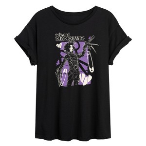 Women's - Edward Scissorhands - ES Zine Oversized Graphic T-Shirt - 1 of 4