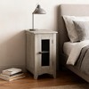 Gulches Transitional Washed Antique Gray MDF Pine 11 in Closed Cabinet Metal Mesh Door Base End Tables - 2 of 4