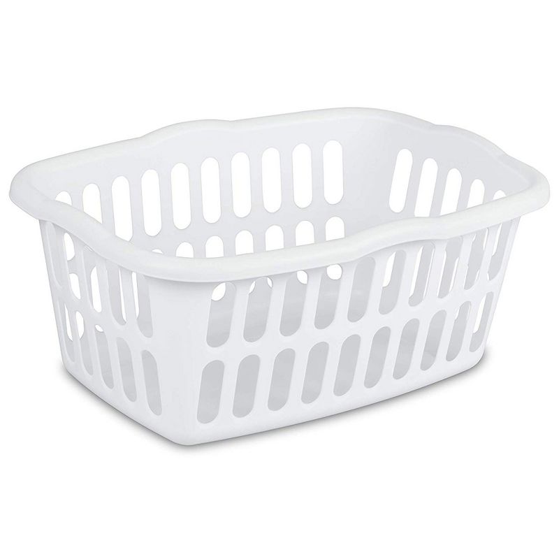 Sterilite 1.5 Bushel Rectangular Laundry Basket, Plastic, Classic Design for Carrying Clothes to and from the Laundry Room, White, 24-Pack, 2 of 6