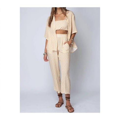 Women's Sunset Wide Leg Crop Pant - Stillwater - image 1 of 3