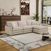 Corduroy Deep Seat Modular L-Shaped Sectional Sofa with 4 Pillows and Removable Ottoman for Living Room, Bedroom, or Apartment - 2 of 4