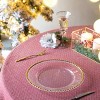 ChicFurnit Dining Plates 8 PCS Plastic Plates Decorative Dinner Plate Dinnerware Sets Dish Set for Home Kitchen and Party Use, Gold, 13"*13"*0.8" - 3 of 4