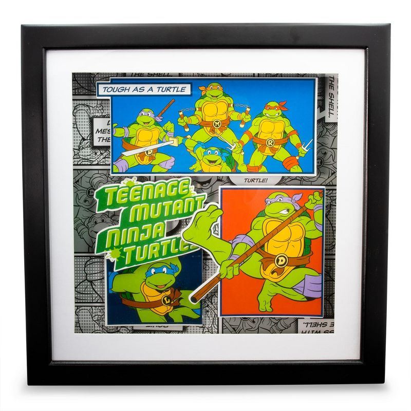 Silver Buffalo Teenage Mutant Ninja Turtles Wood Frame 3D Shadow Box Wall Art | 14 x 14 Inches, 1 of 9