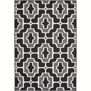 Oriental Weavers Marina 1491Z Black/ Grey Indoor/Outdoor Area Rug - 1'9" x 3'9" - 1 of 4