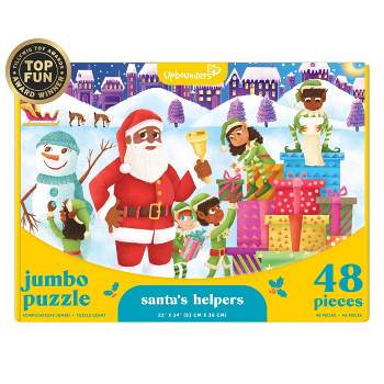 Santa's Helpers Kids' Jumbo Puzzle featuring Joyful Santa - 48pc