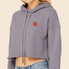 Dalix Strawberry Embroidered Fleece Cropped Hoodie Cold Fall Winter Women - 4 of 4