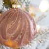 TopComfy Decorative Object Glass Christmas Ball Ornaments Glitter Flocking Set for Holiday Decor, Purple, 3.9"*3.9"*3.9" - 3 of 4