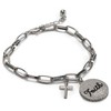 Dicksons Faith Cross Dangle Charm Women's 7.5-9 Inch Silver Plated Everyday Chain Clasp Bracelet - 2 of 4