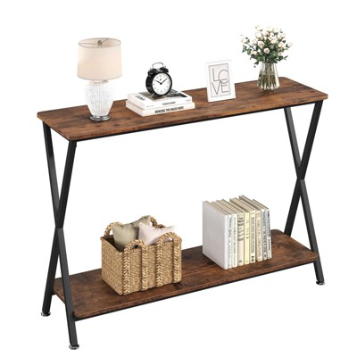 Narrow Console Table – Tier Storage Shelf Sofa Table (for Living Room/Hallway/Bedroom)