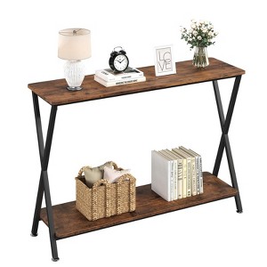 Narrow Console Table – Tier Storage Shelf Sofa Table (for Living Room/Hallway/Bedroom) - 1 of 4