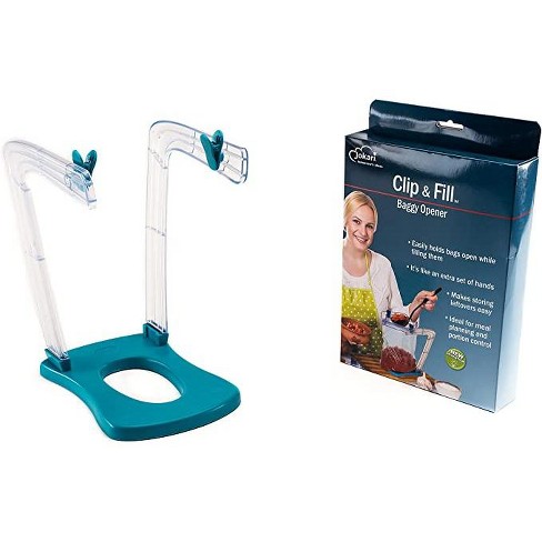 Jokari Jumbo Weight Bearing Clip And Fill Baggy Rack. Sturdy Stand Props  Open Plastic Bags : Target