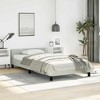 vidaXL Velvet Bed Frame Platform Bed, Scandinavian Style/Slats Support/No Box Spring Needed/Without Mattress/Easy Assembly, Light Grey Twin XL Bed - 3 of 4