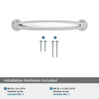 Polished Chrome 3-3/4" Cabinet Drawer Pull Bar