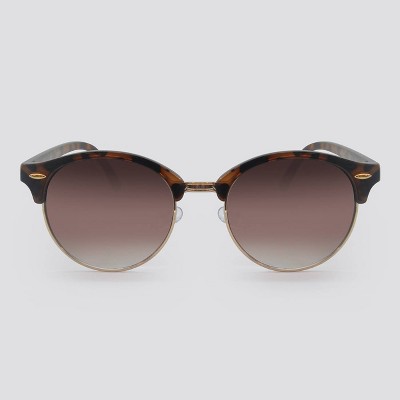 Women's Animal Print Round Plastic Metal Combo Sunglasses - A New Day™ Brown