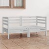 vidaXL Garden Sofa White Solid pinewood 25.0 x 25.0 x 24.6 in Modular - 3 of 4
