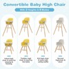 Infans 3 in 1 Convertible Wooden High Chair Baby Toddler w/ Cushion Yellow - image 3 of 4