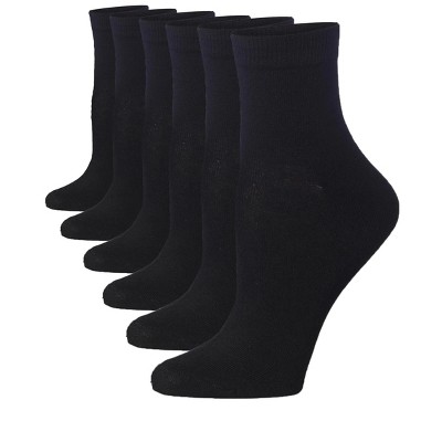 Tipi Toe Women's Lightweight & Versatile Classic Black Color Pattern Quarter Socks, Ideal for Casual & Everyday Wear