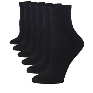 Tipi Toe Women's Lightweight & Versatile Classic Black Color Pattern Quarter Socks, Ideal for Casual & Everyday Wear - 1 of 2