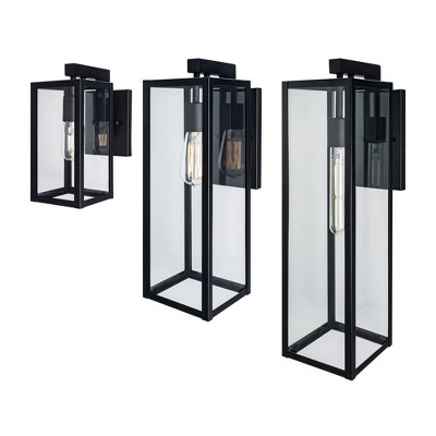 Capture Outdoor Dimmable Sconce in Matte Black Brass 21"