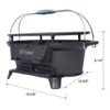 VisioGear Outdoor Oval Grill Outdoor, Portable Grill with Tabletop Skillet and Handles for Camping, Black, 19.6"*10.6"*8.2" - 3 of 4