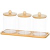 The Lakeside Collection Bathroom Coutertop Clear Canisters with Bamboo Tray - 2 of 4