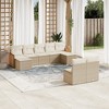 vidaXL 9 Piece Patio Sofa Set with Cushions Black Poly Rattan - 2 of 4