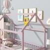 NicBex Twin/Full Size House Bed Frame,Toddler Floor Platform Bed with Roof Frame and Guardrails,Montessori Floor Bed for Kids,Adults,Teens - 4 of 4