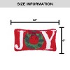 C&F Home 6" x 12" Joy Wreath Hooked Christmas Throw Pillow Set of 2 - 3 of 4