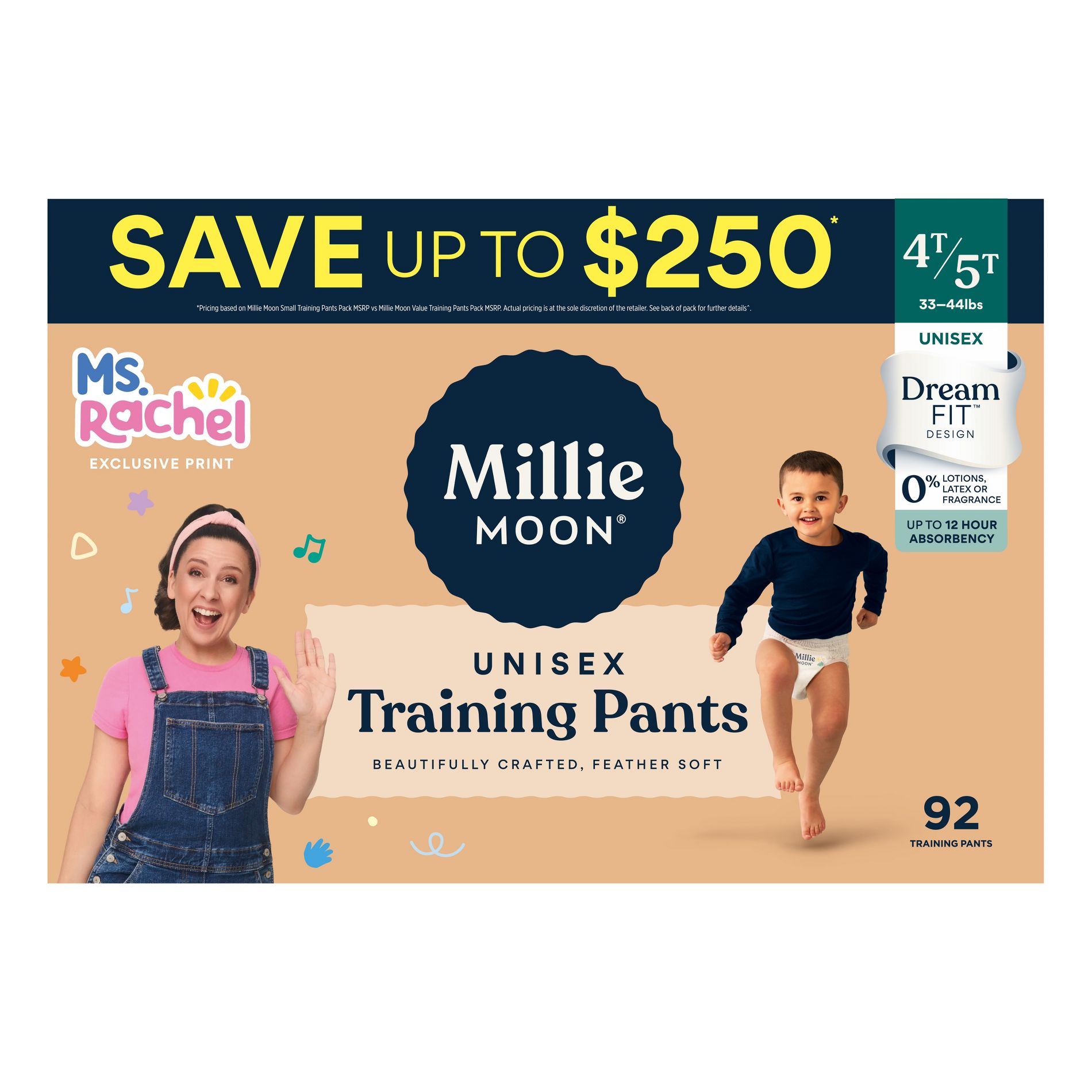 Millie Moon Ms Rachel Disposable Training Pants -Size 4T-5T - 92ct