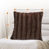 Cheer Collection Luxurious Faux Fur Throw Pillows Set of 2 - Chocolate (20" x 20") - 3 of 4