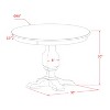 HomeStock Round Dining Table with Pedestal, Rustic Rubberwood Table - 4 of 4