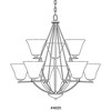 Progress Lighting Bravo 9-Light Chandelier, Antique Bronze, White Etched Glass - 2 of 2