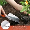 attop 3 Pack Heavy Duty Gardening Tools Set Include Garden Shovel, Transplant Trowel and Hand Rake with Ergonomic Handle - 3 of 4