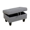 AndMakers 28.5 in. W Linen Rectangle Ottoman with Storage - 3 of 4