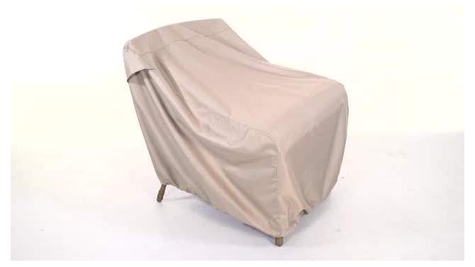 Classic Accessories Tan Terrazzo Water-Resistant 36&#34; Patio Lounge Chair Cover, 2 of 7, play video