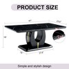 CENGHU Modern Luxury Imitation Marble Rectangular Dining Table, Tea Table, Coffee Table with Stainless Steel Decorative Strips for Dining Room - 3 of 4