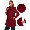 Allegra K Women's Winter Double Breasted Stand Collar Side Pocket Vintage Pea Coats - 2 of 4
