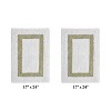 Hotel 2 PC Bath Rug 100% Premium Cotton Tufted Weave Two Tone Reversible Bathroom Rug, Super Soft Absorbent, Machine Washable Bath Mat - 2 of 4