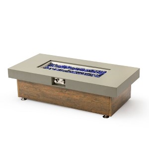 Mondawe 48 Inch Modern Propane Fire Pit Table With Waterproof Cover & Stainless Steel Burner - 1 of 4